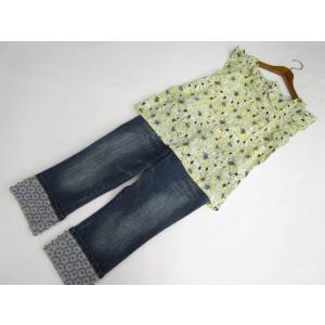 LOWRYS FARM等 ノースリーブブラウス+クロップドデニムパンツ コーデ2点セット M相当 白...