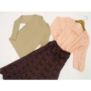 any SiS等 九分袖POブラウス+長袖カットソー+ロング丈 2wayスカート コーデ3点セット ...