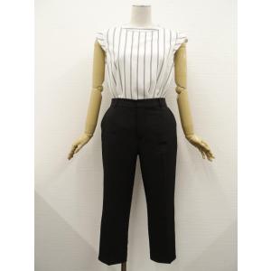 ANNA LUNA等 半袖POブラウス+アンクル丈テーパードパンツ コーデ2点セット M相当 白地 ...