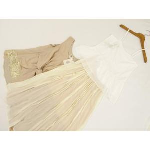 ￥3,900入り新品コーデ3点セット VANNIE U等 キャミソール+カットソー+マキシ丈スカート...