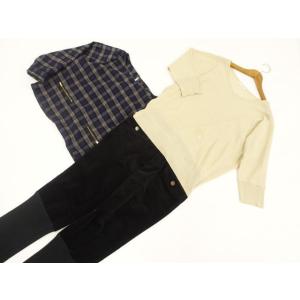 a.v.v等 九分袖＆長袖カットソー+ジョガーパンツ コーデ3点セット L相当 ベージュ 紺グレー黒...