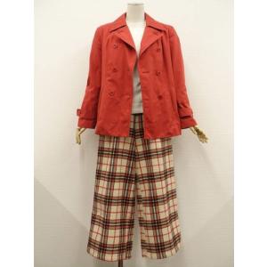 schritt等 スプリングコート+カットソー+ワイドパンツ コーデ3点セット M相当 赤系 白系 ...
