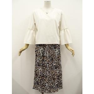 C・O・L・Z・A等 洗える九分袖カットソー+ロングスカート コーデ2点セット M相当 アイボリー ...