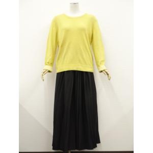 美品 HEART MARKET＆HUG.U 長袖ニットカットソー+マキシ丈プリーツスカート コーディ...