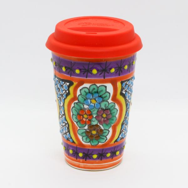 タンブラー 花柄赤 フタ赤おまけ