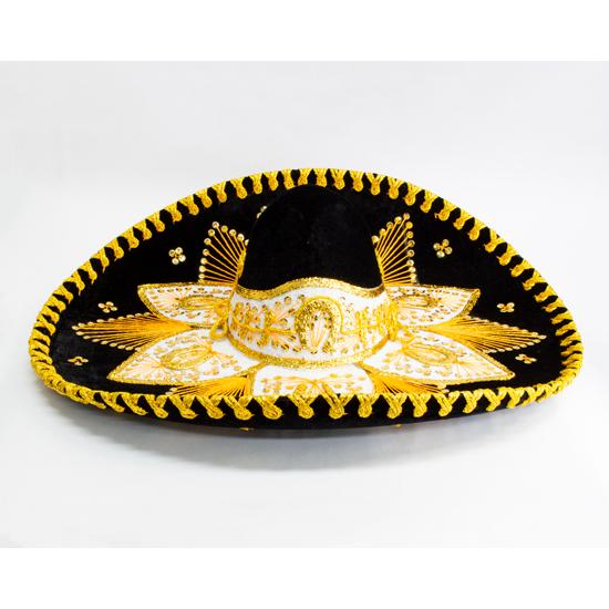 メキシコ製高級ソンブレロ（黒金）