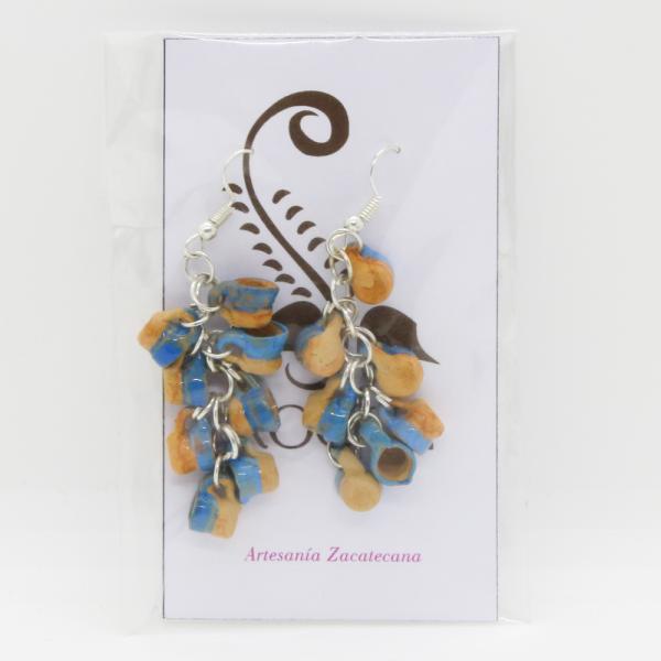 ミニチュアカップのピアス -青-