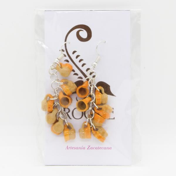 ミニチュアカップのピアス -オレンジ-