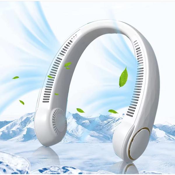 【激安在庫処分】F15 首かけ扇風機 ダークブルー ネッククーラー ネックファン ポータブルファン ...