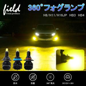 360度発光 LED フォグランプ イエロー H8/H11/H16 HB3 HB4