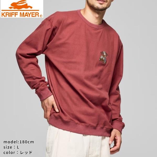 【 SALE 】KRIFF MAYER ( クリフメイヤー ) もちのび刺繍ロンT MENS メンズ...