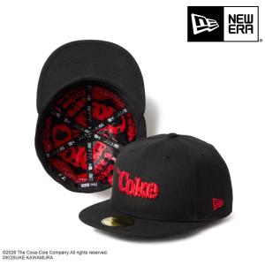 NEW ERA ( ニューエラ ) 59FIFTY Coca-Cola designed by Kosuke Kawamura コカ・コーラ ブラック キャップ 帽子 コラボ コカコーラ ユニセックス 59FIFTY｜FIELD SEVEN