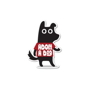 STICKER PACK ( ステッカーパック ) アダプトアドッグ 犬 イヌ ステッカー 黒犬 可愛い ハードボックス すてっかー キャリーケース 車 貼る SPS10011
