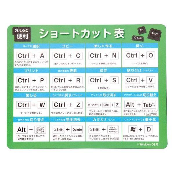 マウスパッドショートカット表付 ( &apos;094243 / AC10270899 )アーテック (Q41...