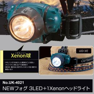 NEW フォグ 3LED＋1Xenonヘッドライト CAPTAIN　STAG ヘッドライト LED ( UK-4021 / CAG ) (Q41CD)｜fieldboss