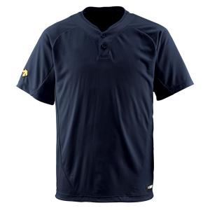 2ボタンTシャツ ブラック DESCENTE Tシャツ 半袖 ( DB201-BLK / DES ) (Q41CD)｜fieldboss