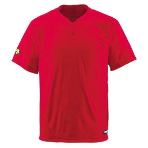 2ボタンTシャツ レッド DESCENTE Tシャツ 半袖 ( DB201-RED / DES ) (Q41CD)｜fieldboss