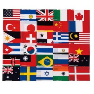 S-0594 テトロン製万国旗（30ヶ国入） 25×37.5cm SANWATAIKU 国旗 世界 (SWT) (Q41CD)｜fieldboss