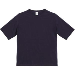 Tシャツ 無地 半袖 無地 トップス 5.6オンス ビッグシルエット Tシャツ ネイビー (UNA) (Q41CD)の商品画像
