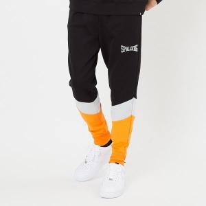 パンツ バスケ スウェットパンツ ジャージ メンズ スウェットパンツ カラーブロック ブラックxオレンジ/1072 (SP) (Q41CD)の商品画像