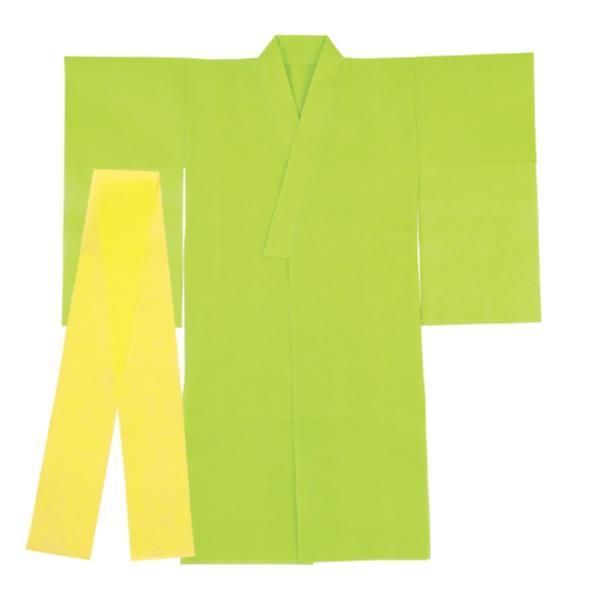着物 不織布 衣装 緑 14753 衣装ベース着物(おくみ付き) 黄緑 (AC) (Q41CD)