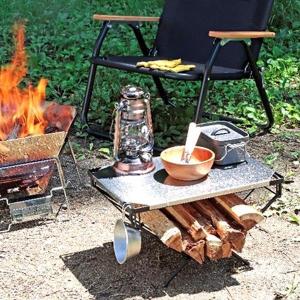 テーブル ミニ キャンプテーブル バーベキューテーブル UC-0568 ステンレス 薪ラックテーブル (CAG) (Q41CD)