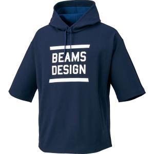 パーカー メンズ Tシャツ ZETT by BEAMS DESIGN 半袖スウェットパーカ ネイビー/ホワイト (ZTB)の商品画像