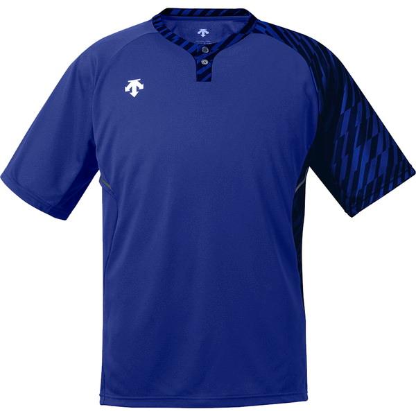 ベースボールTシャツ メンズ Tシャツ 野球 2ボタンベースボールシャツ ロイヤルブルー  (DES...