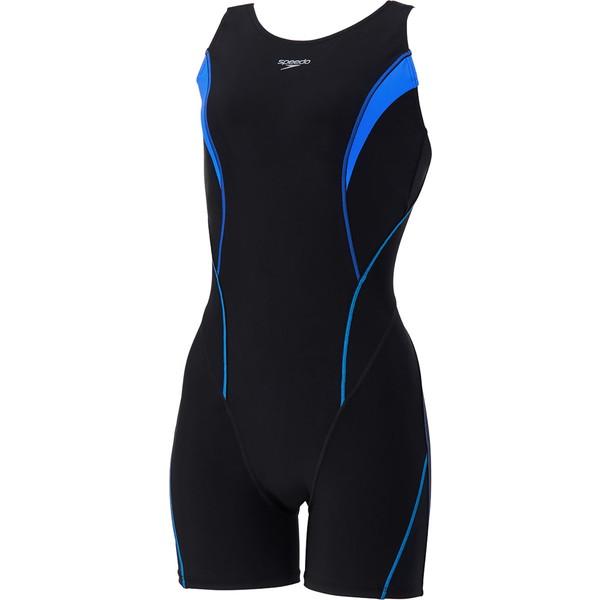 水着 スイムウェア 競泳 Feel Up Loosen Half Kneeskin ブラック×ブルー...