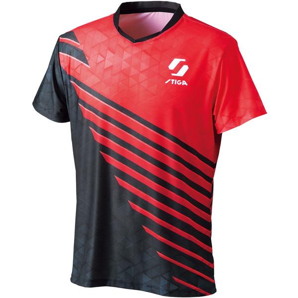 ゲームシャツ 半袖 シャツ STIGAシャツ KR-V レッド  (STJ)