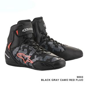 Alpinestars FASTER 3 SHOES  BLACK GRAY CAMO RED FLUO ライディングシューズ｜fieldhill