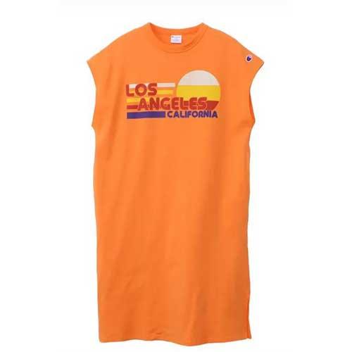 Champion チャンピオン CK-B318 ガールズ ワンピース ソフトオレンジ (453) 1...