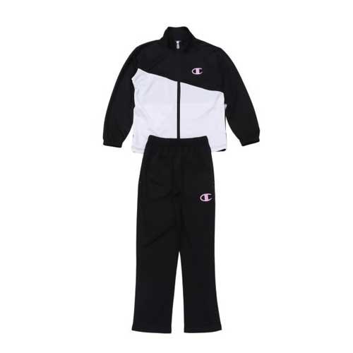 Champion チャンピオン CK-BSW01 キッズ トレーニングスーツ ブラック/ピンク (1...
