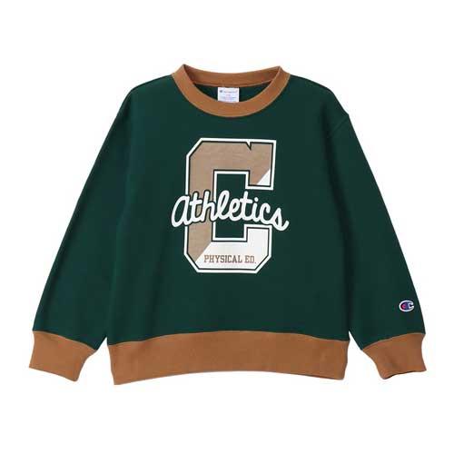 Champion チャンピオン CK-A008 キッズ クルーネックスウェットシャツ ディープグリー...
