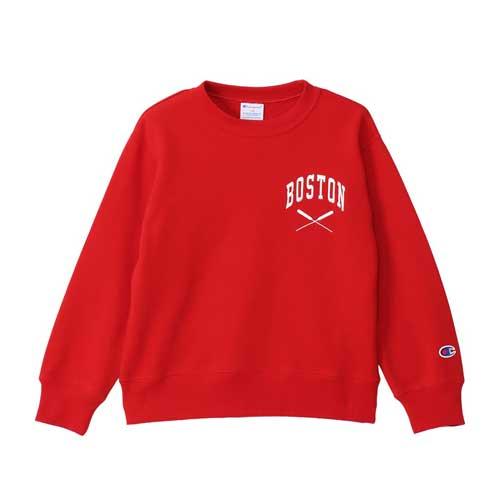 Champion チャンピオン CK-A009 キッズ クルーネックスウェットシャツ ディープレッド