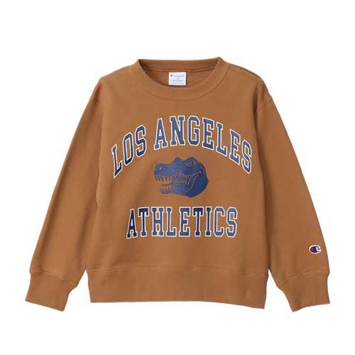 Champion チャンピオン CK-A010 キッズ クルーネックスウェットシャツ モカ