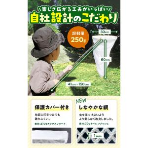 【むし岡だいき紹介】虫取り網 直径30cm/網...の詳細画像3