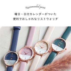 腕時計 レディース ダリオ 革ベルト カレンダ...の詳細画像1