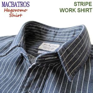 MACBATROS/羽衣シャツ 【ヒッコリーデニムワークシャツ】 日本製/ストライプデニムシャツ　15-800　02）ネイビー