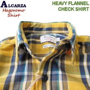 サービス価格！ALCARZA 【ヘビーフランネルチェックシャツ】 羽衣シャツ/ネルシャツ・ワークシャツ　609-00　03）YELLOW