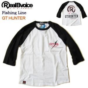 リアルビーボイス RealBvoice【ラグラン3/4スリーブＴシャツ 】７分袖Tシャツ　フィッシングライン 21AWRBV-FH010 袖ブラック XLサイズ｜fifth