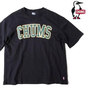 セール！チャムス/CHUMS　オーバーサイズドチャムスカレッジＴシャツ　リサイクルコットン　大きめＴシャツ　CH01-2180　ブラック｜fifth