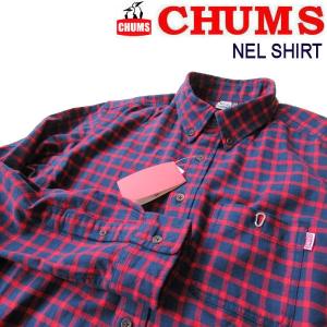 セール！チャムス/CHUMS【ネルシャツ/起毛チェックBDシャツ】ワークシャツ　Nel Shirts　CH02-1174　ネイビーｘレッド｜fifth