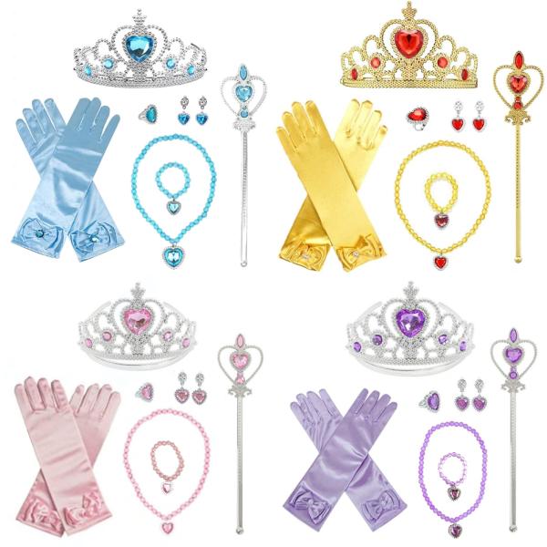 子供 用 プリンセス キラキラ アクセサリー 豪華７点セット ( ティアラ , ステッキ , ネック...