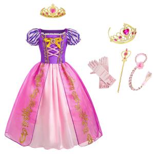 搭の上の ラプンツェル 子供 ドレス コスチューム