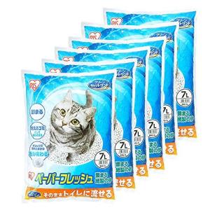 アイリスオーヤマ 猫砂 ペーパーフレッシュ トイレに流せる 固まる PFC-7L 紙製 7L×6袋 ケース販売