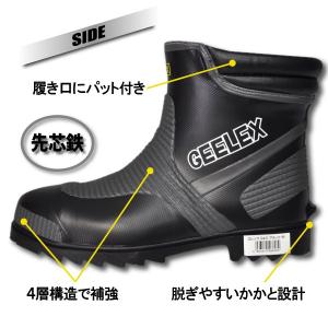 安全長靴 先芯入り 軽量 ショート丈 メンズ ...の詳細画像2