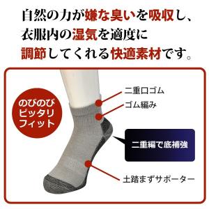 炭の底力 No.860 二重底ソックス 先丸 ...の詳細画像1