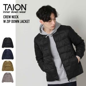 在庫なし タイオン TAION MENS CREW NECK W-ZIP DOWN JKT TAION-105