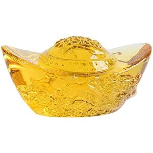 元寶 黄水晶 シトリン 置物 富と幸運 元宝 龍彫 風水置物 縁起物 インテリア 金運祈願 開運 商...